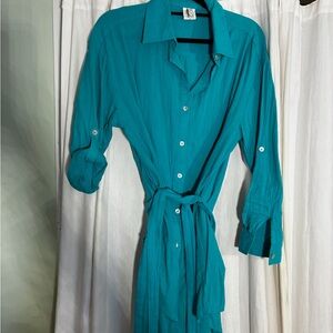 Becca Coastline Cover Up Teal Women’s Small Swim Beach Pool Lightweight Dress
